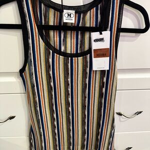 Missoni Black and White Fitted Ribbed Tank Top